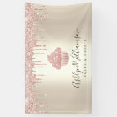 Roze koekjes Glitter Drift Pastry Chef Bakery Gold Spandoek (Verticaal)