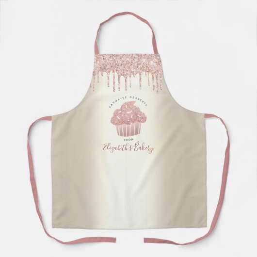 Roze koekjes Glitter Drivers Bakkerij Chef Gold Schort (Voorkant)