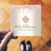 Roze koekjes Glitter Drivers Bakkerij Chef Gold Vierkante Visitekaartje