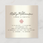 Roze koekjes Glitter Drivers Bakkerij Chef Gold Vierkante Visitekaartje (Achterkant)