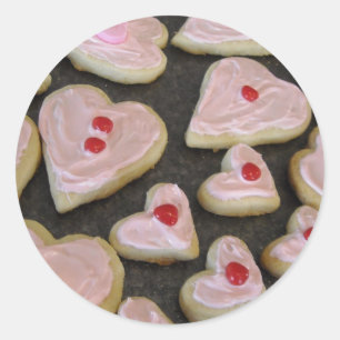 Roze koekjes in de vorm van harsbedrog ronde sticker