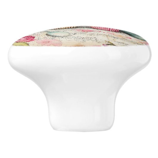 Roze koekjes keramische knop (Zijkant)