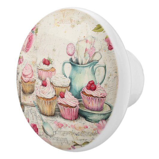 Roze koekjes keramische knop (Rechts)