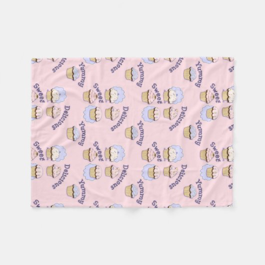  roze koekjes met vuurstaart fleece deken (Voorkant (Horizontaal))