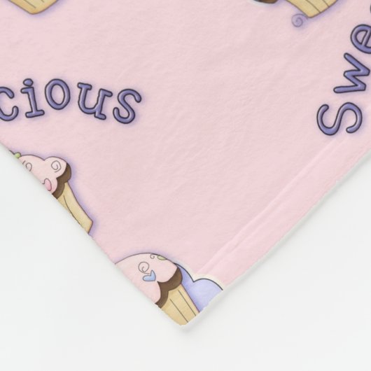  roze koekjes met vuurstaart fleece deken (Hoek)