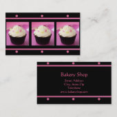 Roze koekjes op zwarte Visitekaartjes (Voorkant / Achterkant)