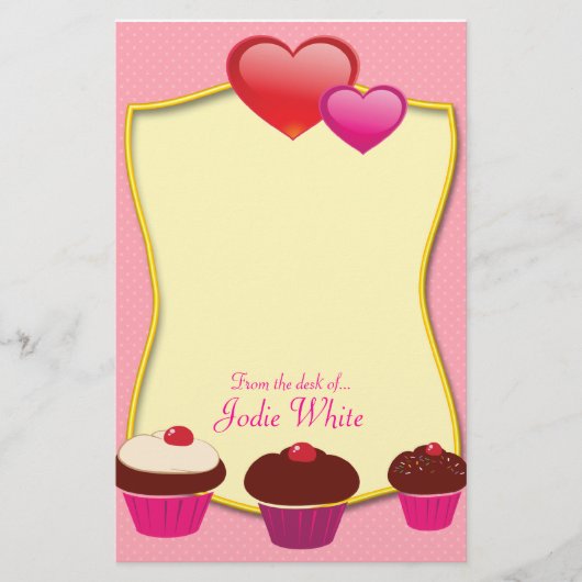 Roze koekjes - Van het bureau van.. Briefpapier (Voorkant)