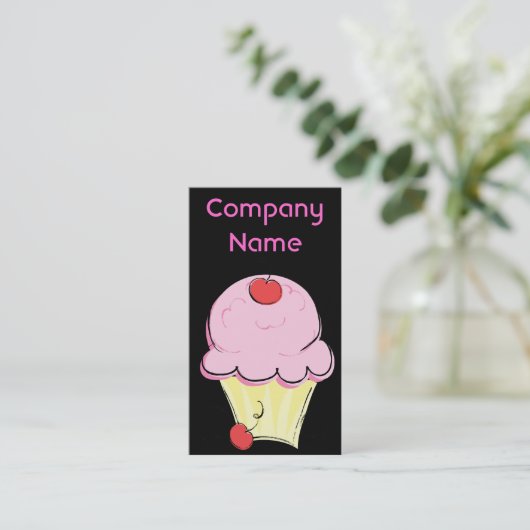 Roze koekjes Verticale Visitekaartjes (Staand voorkant)