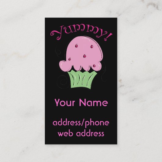 Roze koekjes Verticale Visitekaartjes (Achterkant)