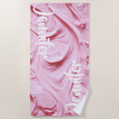 Roze koekjes, voorkant strandlaken (Voorkant)