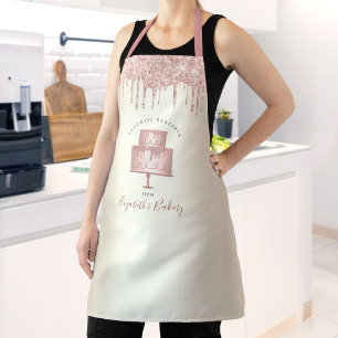 Roze koekjesbakkerij Chef Glitter Drift Script Gol Schort