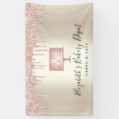 Roze koekjesbakkerij Chef Glitter Drift Script Gol Spandoek (Verticaal)