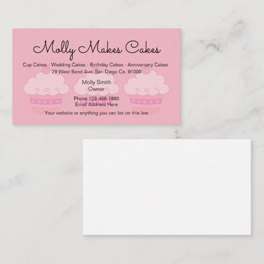 Roze koekjesbakkerij visitekaartje (Voorkant / Achterkant)