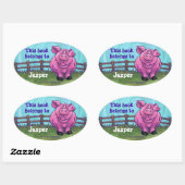 Roze koekjesbakplaat ovale sticker (Vel)