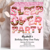 Roze Koekjesbrief Sleepover Verjaardagsfeest Kaart
