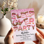 Roze Koekjesbrief Sleepover Verjaardagsfeest Kaart