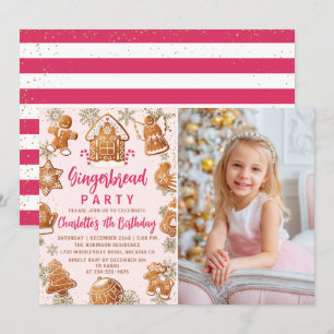 Roze koekjesbrood Koekjeskoekjes Versirend Birthda Kaart