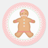 Roze koekjesbrood met koekjes en koekjes ronde sticker (Voorkant)