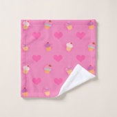 Roze koekjespatroon bad handdoek (Wasdoekje)