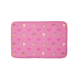 Roze koekjespatroon badmat