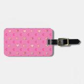 Roze koekjespatroon bagagelabel (Voorkant horizontaal)