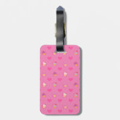 Roze koekjespatroon bagagelabel (Achterkant verticaal)