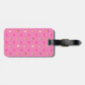 Roze koekjespatroon bagagelabel (Achterkant horizontaal)