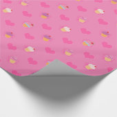 Roze koekjespatroon cadeaupapier (Hoek)