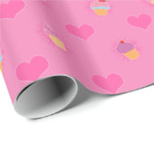 Roze koekjespatroon cadeaupapier (Rol Hoek)