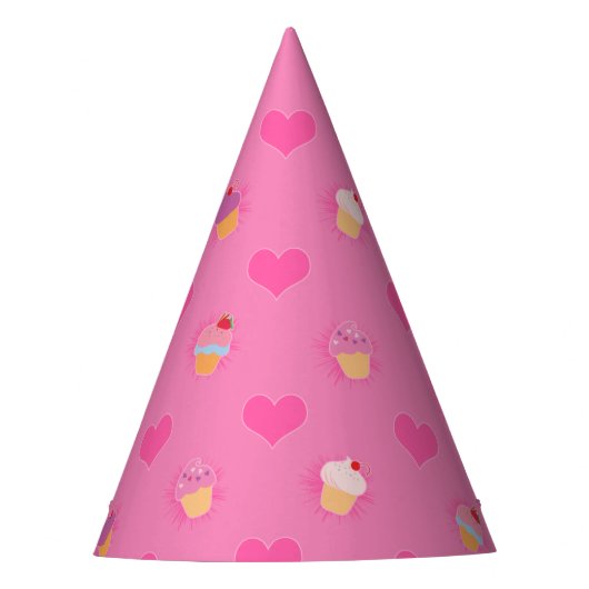 Roze koekjespatroon feesthoedjes (Voorkant)
