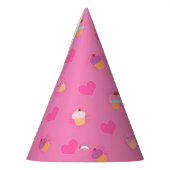 Roze koekjespatroon feesthoedjes (Links)