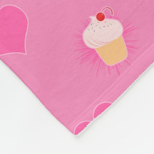 Roze koekjespatroon fleece deken (Hoek)