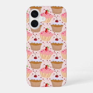 Roze koekjespatroon iPhone 16 hoesje