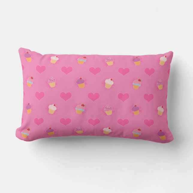 Roze koekjespatroon kussen (Voorkant)