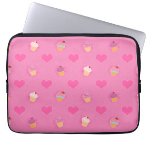 Roze koekjespatroon laptop sleeve