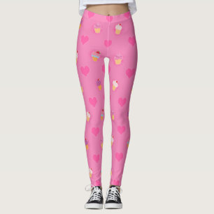 Roze koekjespatroon leggings