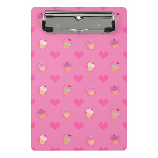 Roze koekjespatroon mini klembord (Voorkant)