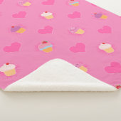 Roze koekjespatroon sherpa deken (3/4)