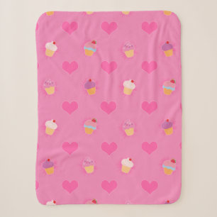Roze koekjespatroon sherpa deken