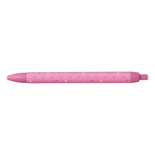 Roze koekjespatroon zwarte inkt pen (Voorkant)