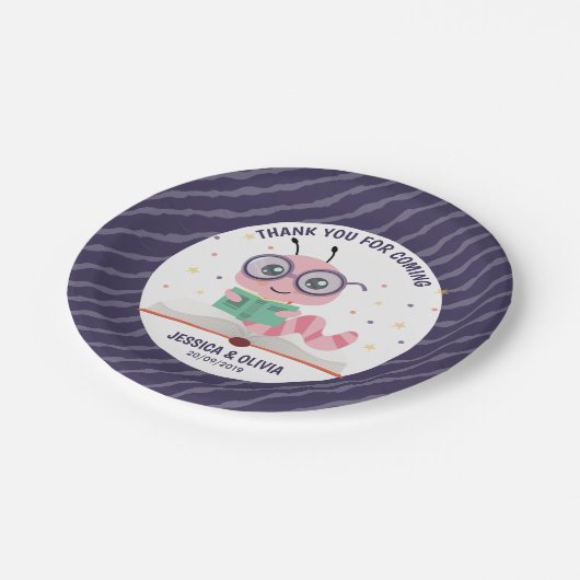 Roze koekjesthema papieren bordje (Gekanteld)