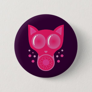 Roze koelmasker ronde button 5,7 cm
