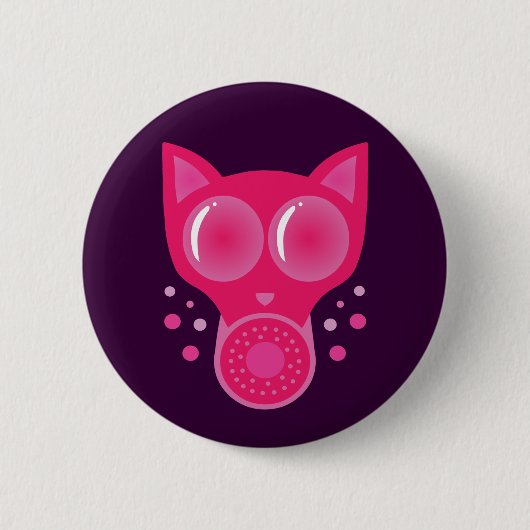 Roze koelmasker ronde button 5,7 cm (Voorkant)