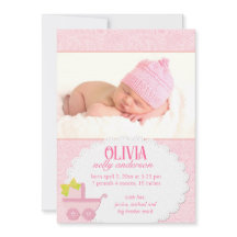 Roze Koets Baby Meisje Foto Geboorte