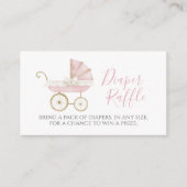 Roze Koets Luier Raffle Kaart (Voorkant)