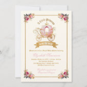 Roze Koets Prinses Sprookje Baby Shower Kaart (Voorkant)