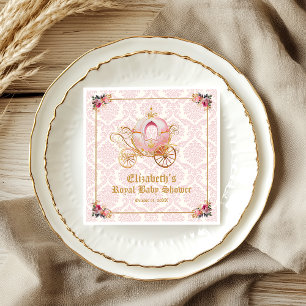 Roze Koets Prinses Sprookje Baby Shower Servet