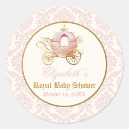 Roze Koets Prinses Sprookje Ronde Sticker