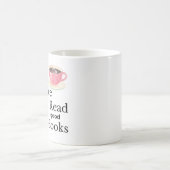 Roze koffie en boek liefhebber koffiemok (Center)