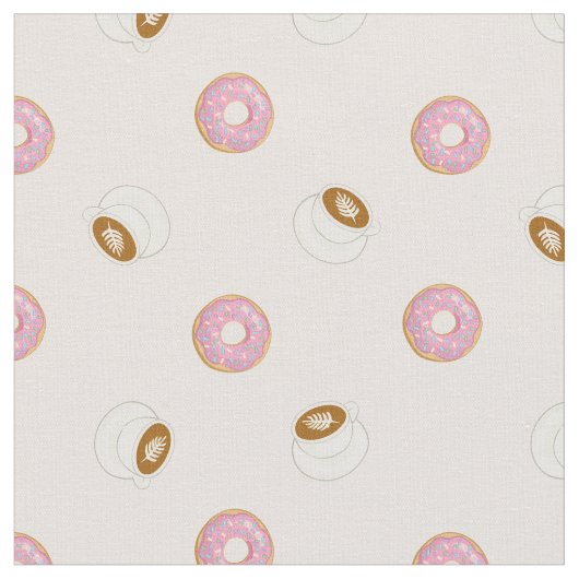 Roze koffie en donuts stof (Close Up)